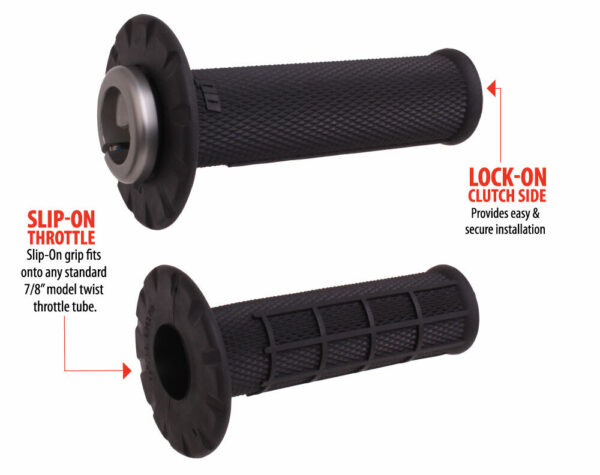 Universal Lock On Grips Half Waffle Black/Silver