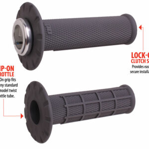 Universal Lock On Grips Half Waffle Graphite/Silver