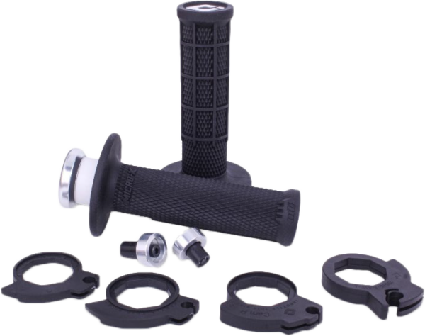 Micro X Lock On Grips Half Waffle Black/Silver - Image 3